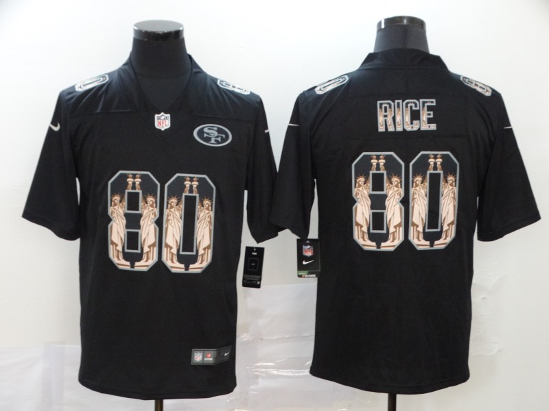 Men's San Francisco 49ers #80 Jerry Rice Black Team Jersey